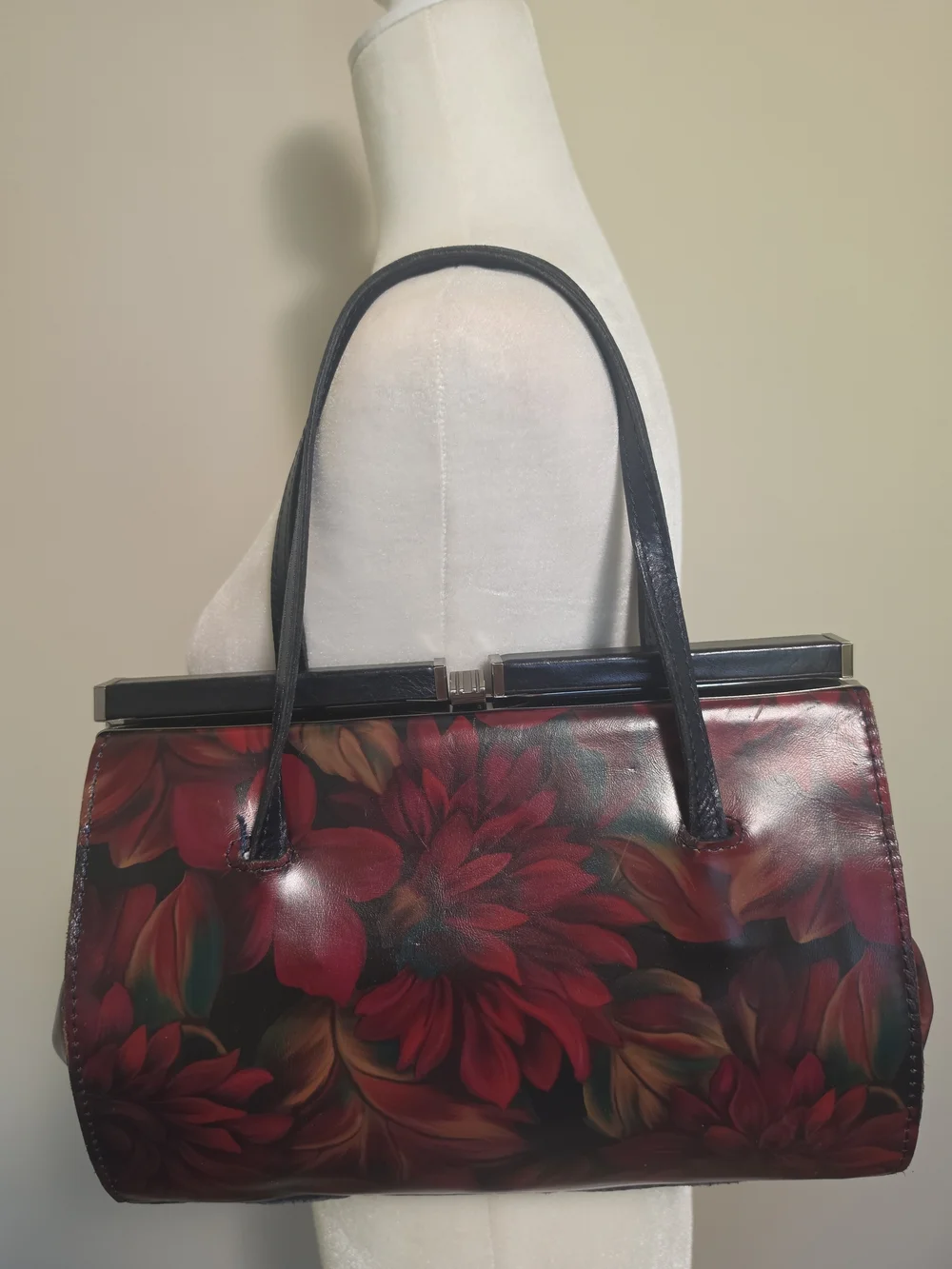 Patricia Nash Camellino Frame Bag - English Rustic Mums Leather Satchel
